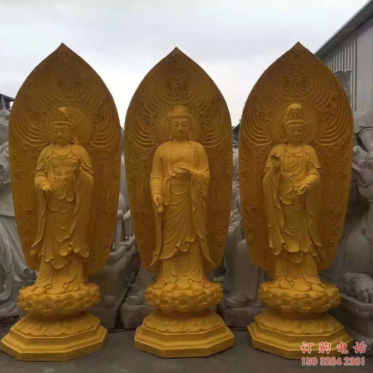 常用東方三圣佛像，鑄銅工藝，寺廟東方三圣佛像廠家