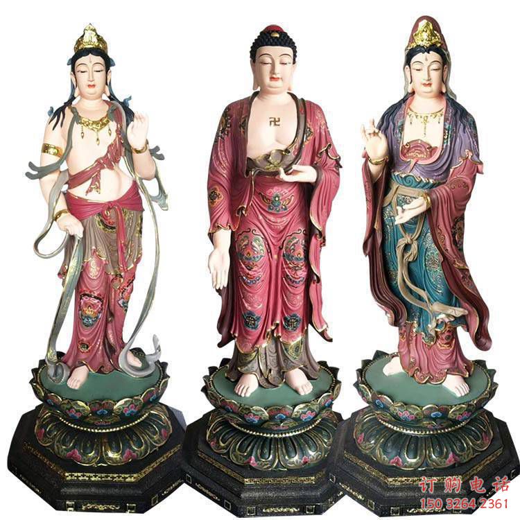 供應東方三圣佛像，彩繪工藝，東方三圣佛像承接