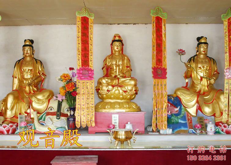 戶外東方三圣佛像工廠，佛堂擺放，寺廟東方三圣佛像廠家