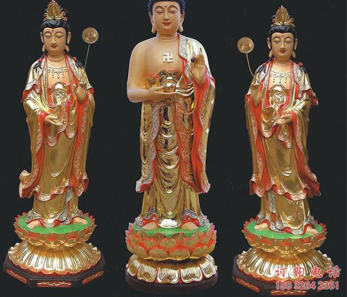 預(yù)定東方三圣佛像，現(xiàn)代工藝，彩繪東方三圣佛像生產(chǎn)