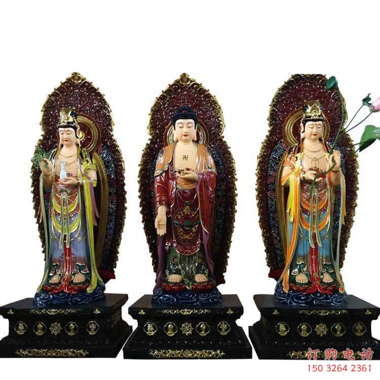 預定東方三圣佛像，家用神像，仿銅東方三圣佛像定做