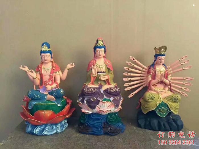 戶外西方三圣佛像工廠，家用神像，大型西方三圣佛像加工