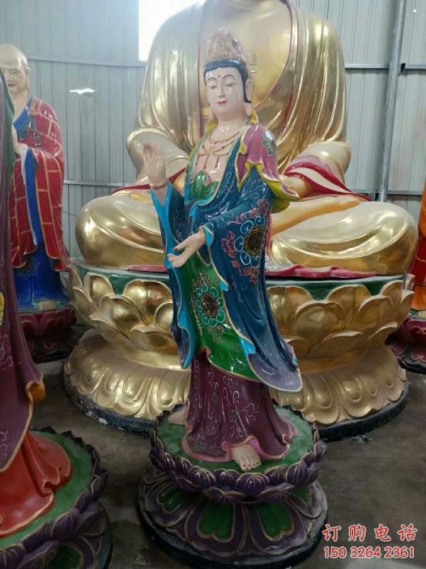 預定西方三圣佛像，玻璃鋼材質(zhì)，西方三圣佛像承接