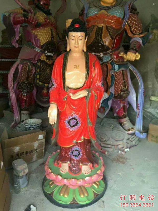 指定西方三圣佛像，彩繪工藝，大型西方三圣佛像加工
