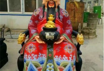 彩繪文財神像廠，現(xiàn)代工藝，玻璃鋼文財神像生產(chǎn)