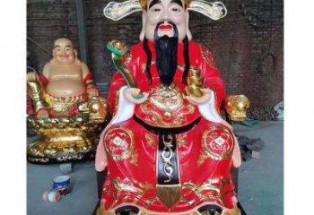 承接文財(cái)神像，玻璃鋼材質(zhì)，彩繪文財(cái)神像生產(chǎn)