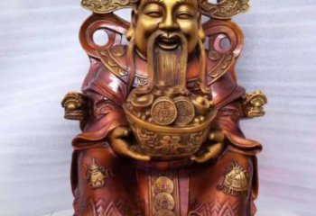 大型文財神像廠家，彩繪工藝，大型文財神像加工