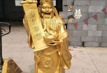 供應(yīng)文財(cái)神像，黃銅材質(zhì)，鑄銅文財(cái)神像制作