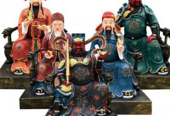 常用五路財(cái)神像，鑄銅工藝，五路財(cái)神銅像定做