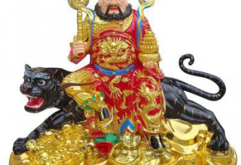 通用五路財神像，黃銅材質(zhì)，鑄銅五路財神像制作