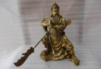坐山銅關(guān)公銅神像，武財(cái)神銅像加工廠家