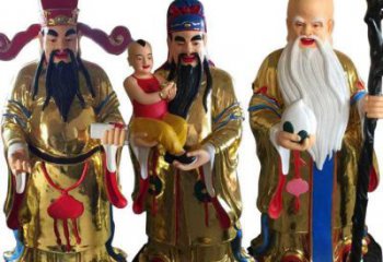 預(yù)定福祿壽神像，現(xiàn)代工藝，彩繪福祿壽神像定做