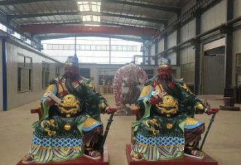 承接拿刀關(guān)公神像，彩繪工藝，鑄銅關(guān)公拿刀神像制作