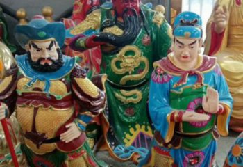 寺廟關(guān)公神像生產(chǎn)，鎏金效果，玻璃鋼關(guān)公神像生產(chǎn)