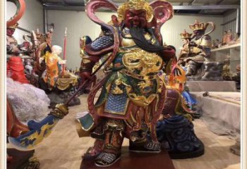 提供銅關(guān)公神像，玻璃鋼材質(zhì)，仿銅銅關(guān)公神像定做