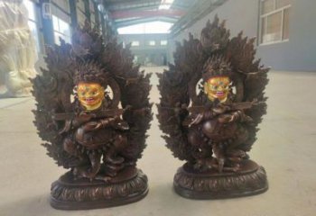 戶外藏佛工廠，彩繪工藝，大型藏佛加工