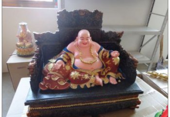 大型彌勒佛像廠家，彩繪工藝，彩繪彌勒佛像生產(chǎn)