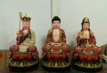提供三世佛像，玻璃鋼材質(zhì)，玻璃鋼三世佛像生產(chǎn)