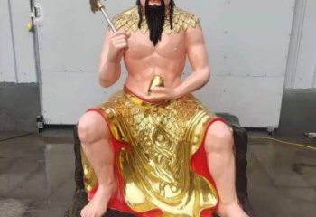 彩繪三皇神像廠，鎏金效果，大型五帝神像加工
