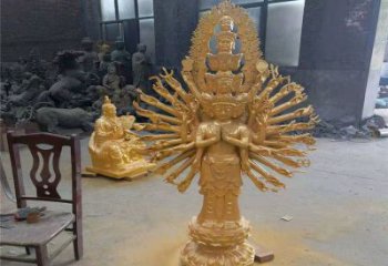 承接千手觀音佛像，鑄銅工藝，寺廟千手觀音銅佛像廠家