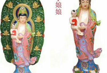 戶外送子觀音佛像工廠，彩繪工藝，玻璃鋼送子觀音佛像廠家