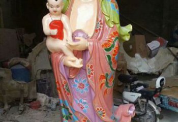 預(yù)定送子觀音佛像，立式佛像效果，彩繪送子觀音佛像生產(chǎn)