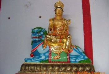 家用文殊佛像制作，玻璃鋼材質(zhì)，大型文殊普賢菩薩佛像加工