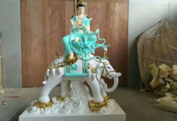 預(yù)定文殊普賢菩薩佛像，鎏金效果，寺廟文殊普賢菩薩佛像廠家