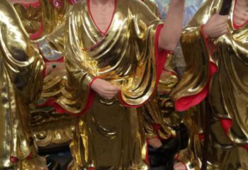 站相十八羅漢，十八羅漢貼金