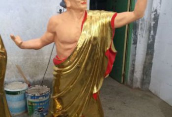 站相十八羅漢，十八羅漢貼金