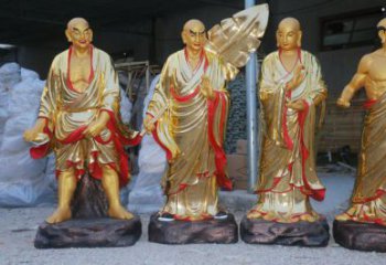 供應十八羅漢神像，玻璃鋼材質，彩繪十八羅漢神像生產