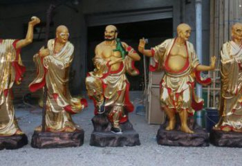 提供十八羅漢神像，現(xiàn)代工藝，彩繪十八羅漢神像生產