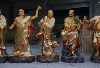 指定十八羅漢神像，彩繪工藝，仿銅十八羅漢神像定做
