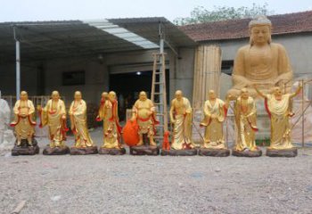 預定十八羅漢神像，玻璃鋼材質，仿古十八羅漢神像廠家