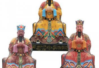 戶外三官大帝神像工廠，彩繪工藝，玻璃鋼三官大帝神像生產(chǎn)