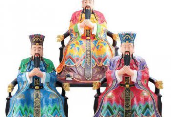 指定三官大帝神像，佛堂擺放，鑄銅三官大帝神像制作