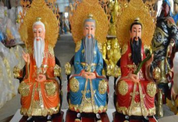 常用三清天尊神像，彩繪工藝，家用三清天尊神像廠