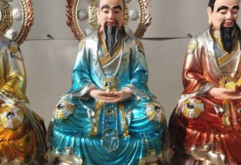 戶外三清天尊神像工廠，彩繪工藝效果，寺廟三清天尊神像廠家