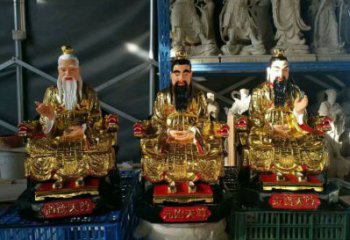 供應(yīng)三清天尊神像，彩繪工藝，寺廟三清天尊神像廠家