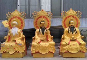三清天尊神像工廠，銅神像，鑄銅三清天尊神像制作
