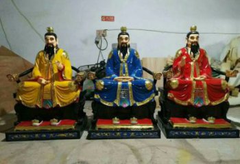 通用三清天尊神像，彩繪工藝，鑄銅三清天尊神像制作