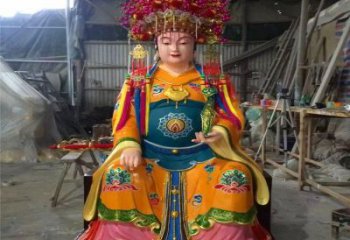 大型三霄奶奶神像廠家，鎏金效果，三霄奶奶神像預(yù)用