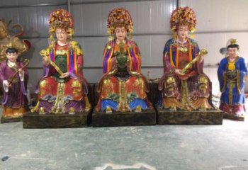 預(yù)定三霄奶奶神像，現(xiàn)代工藝，大型三霄奶奶神像加工