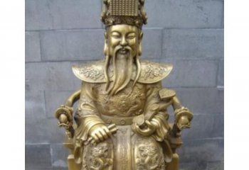 戶外玉皇大帝神像工廠，佛堂擺放，鑄銅玉皇大帝神像生產(chǎn)
