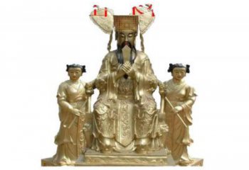 玉皇大帝神像制作，彩繪工藝，寺廟玉皇大帝銅神像廠家