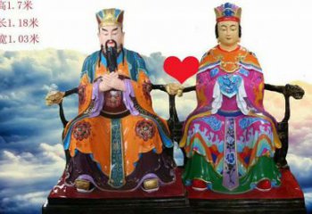 戶外玉皇王母神像工廠，佛堂擺放，大型玉皇王母神像加工
