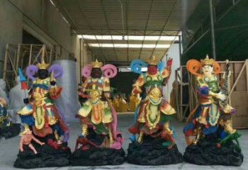 四大天王神像制作，寺廟神像，彩繪四大天王神像生產(chǎn)