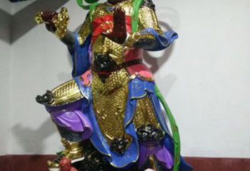 四大天王神像制作，鎏金效果，寺廟四大天王神像廠家