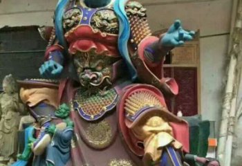 寺廟四大天王神像生產(chǎn)，彩繪工藝，寺廟四大天王神像廠家