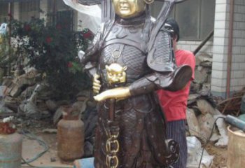 通用四大天王銅神像，仿古效果，家用四大天王銅神像廠
